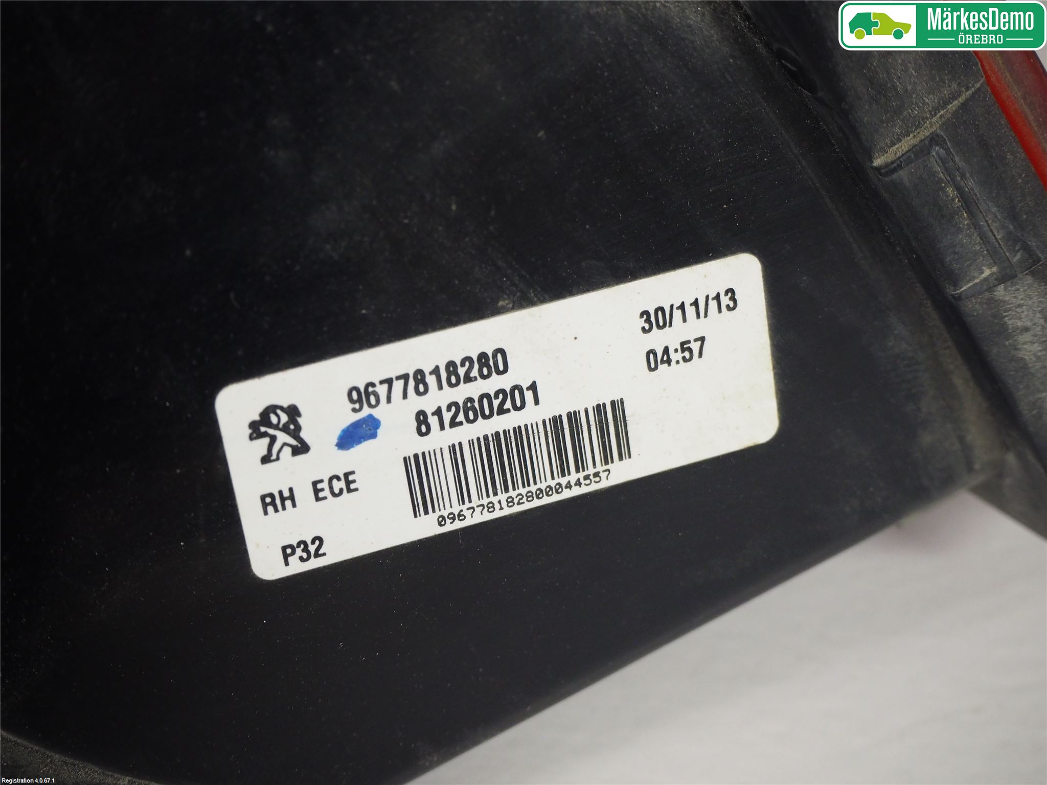 Peugeot 308 14-21 Baklykt Høyre  På Luke(Indre)
