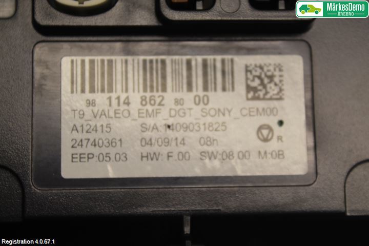 Peugeot 308 14-21 Instr Skjerm Dvd-Gps-Ac-Tlf