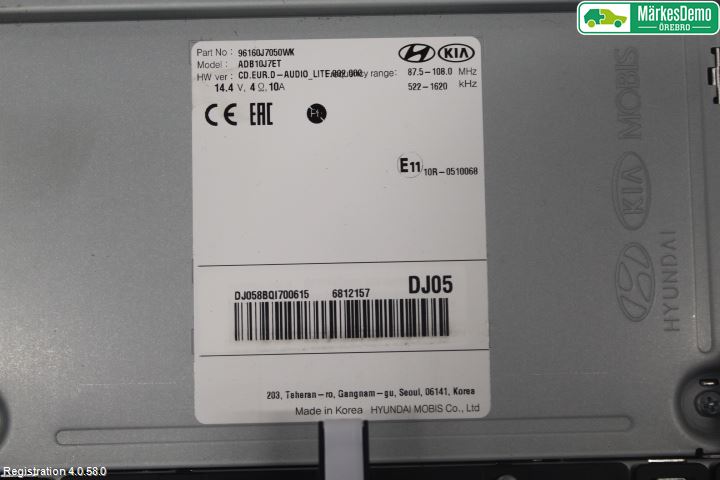 Kia CEED/CEED SW 19- Stereo Radio Med Cd