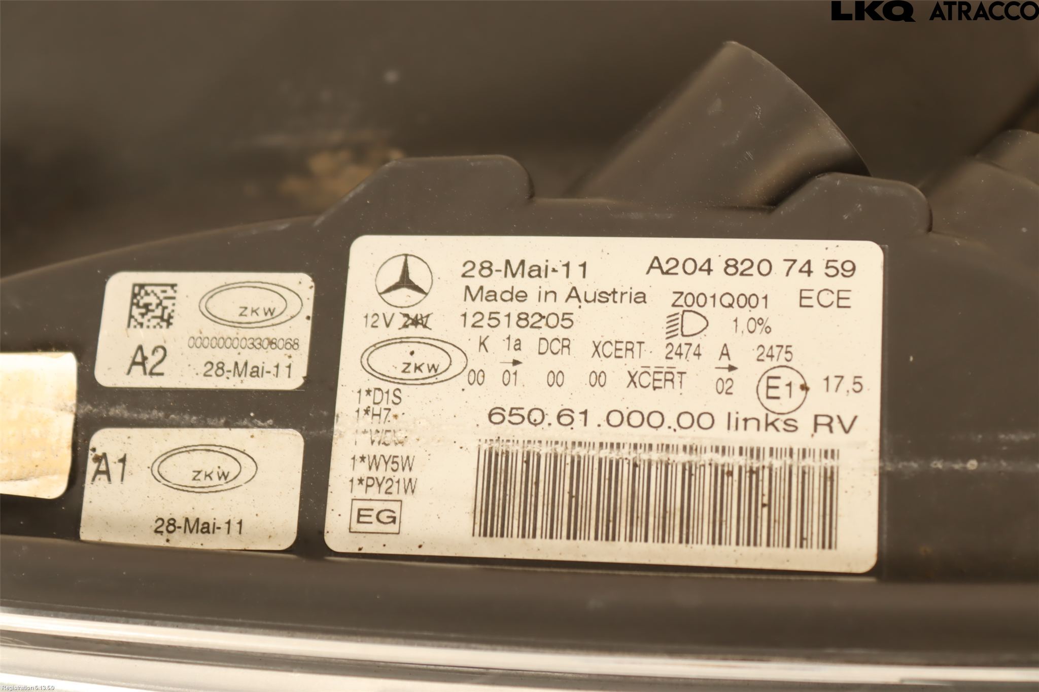 Mercedes-Benz MB GLK-KLASS (X204) 08-16 Frontlykt Venstre