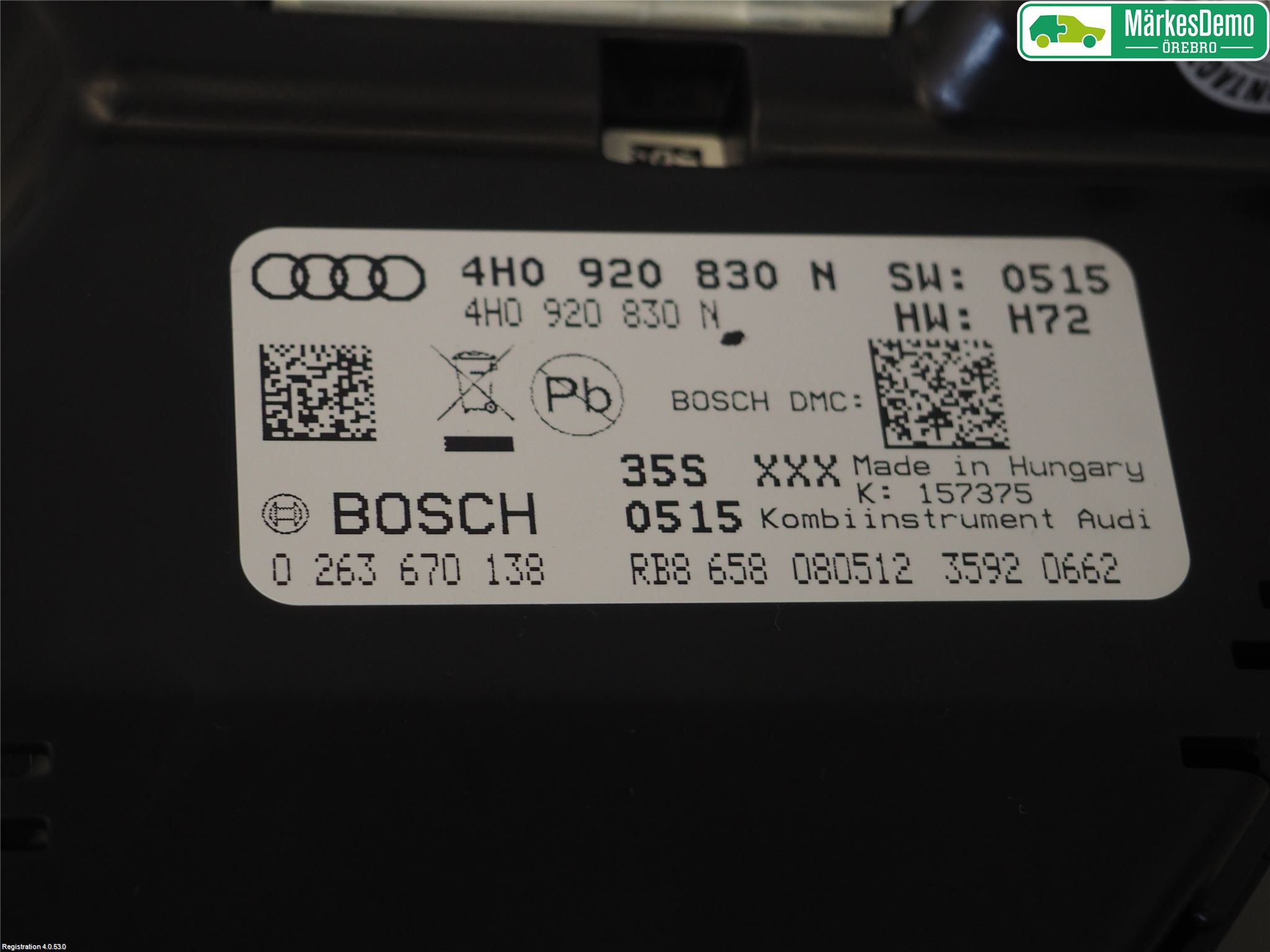 Audi A8/S8 4H 10-17 Instr Kombinert