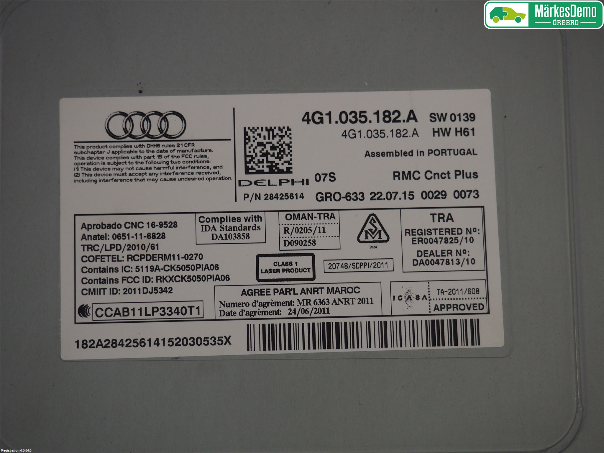 Audi A6/S6 4G 11-18 Stereo Radio