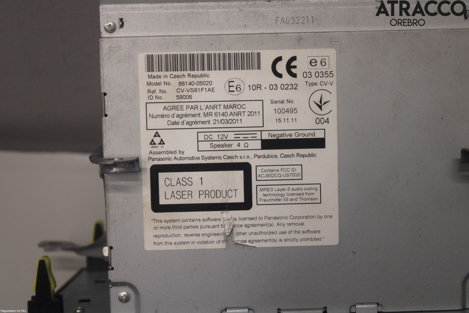 Toyota AVENSIS 09-15 Stereo Radio Med Cd
