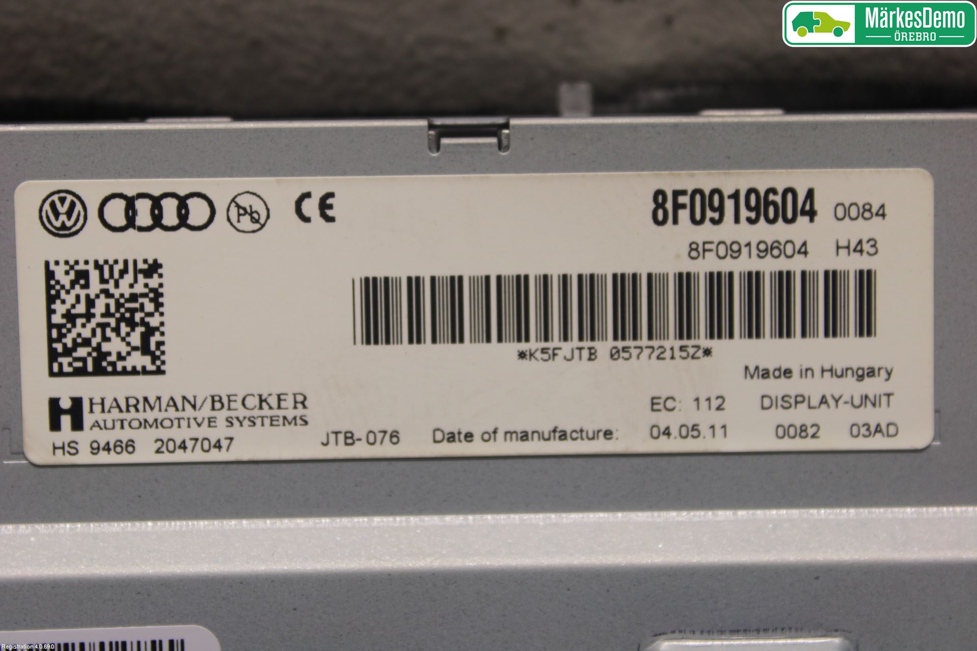 Audi A4/S4 08-11 Multifunktionsdisplay