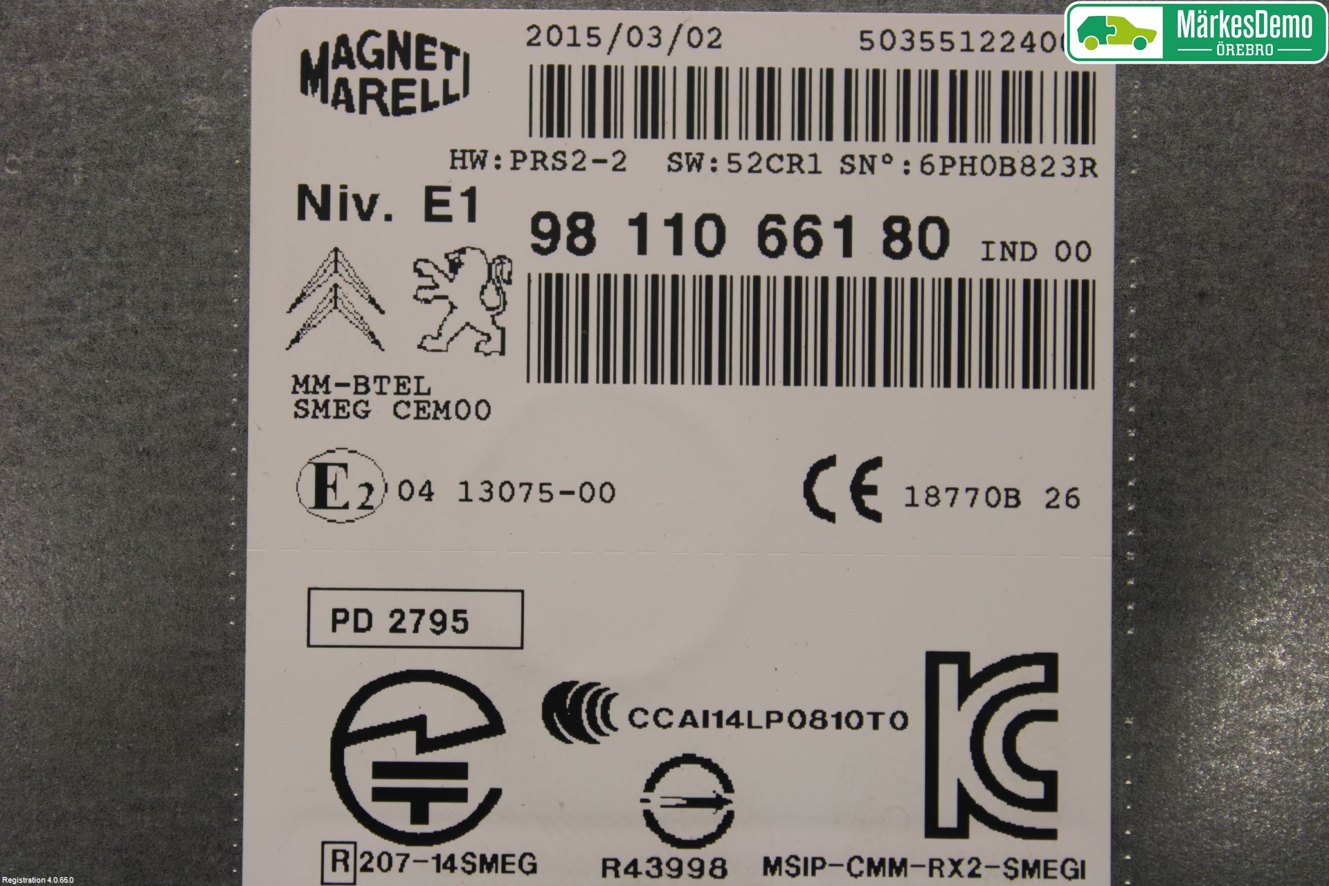 Peugeot 208 12-15 Stereo Radio