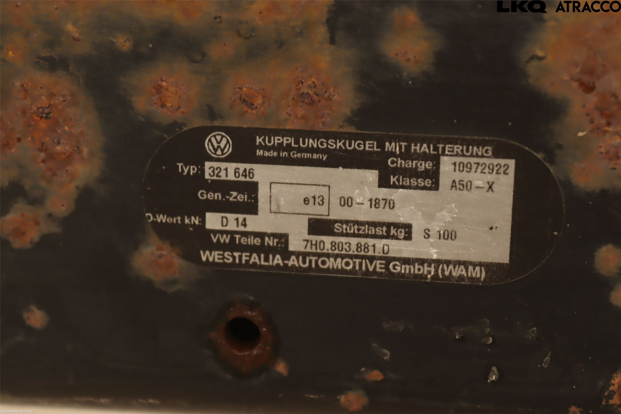 Volkswagen VW TRANSP/CARAVELLE (T5) 04-15 Tilhengerfeste