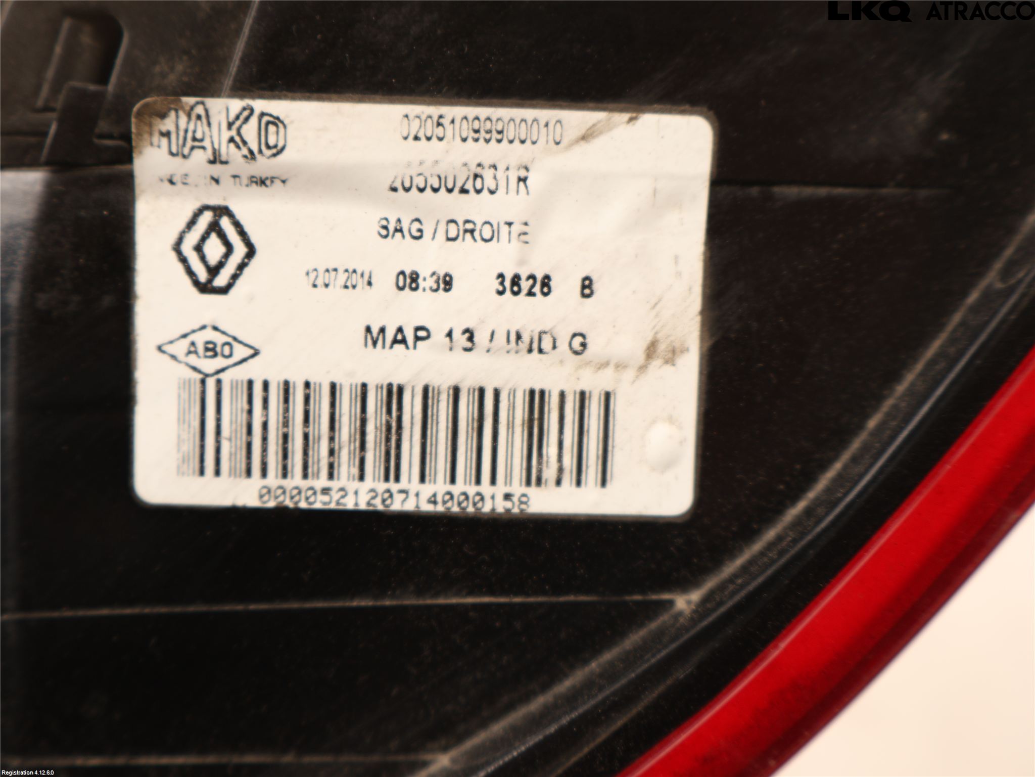 Renault CLIO IV 12-16 Baklykt Høyre