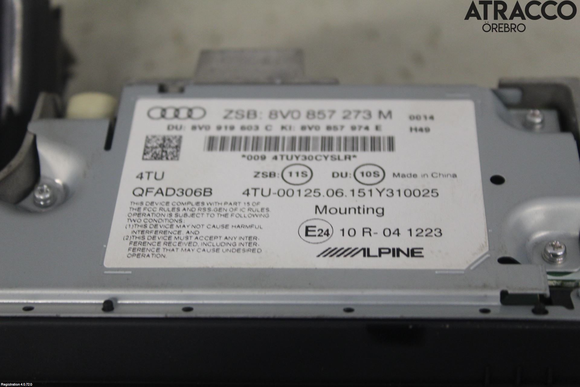 Audi A3/S3 8V 13-20 Instr Skjerm Dvd-Gps-Ac-Tlf