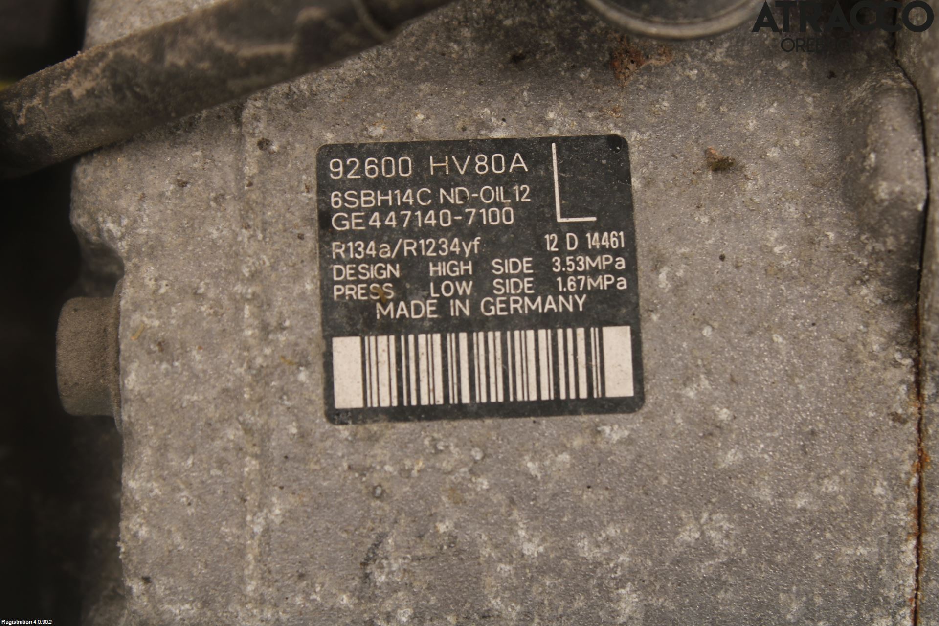 Nissan QASHQAI 17-21 Varme Ac Kompressor