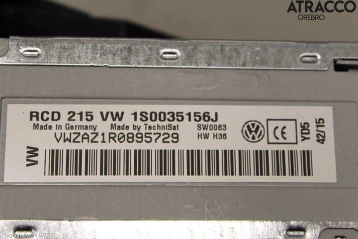 Volkswagen VW UP! / E-UP! Stereo Radio Med Cd