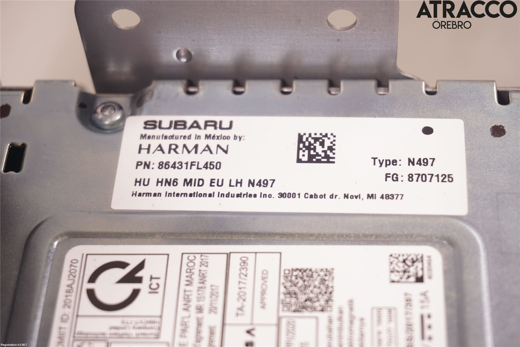 Subaru XV 18-22 Stereo Radio Med Cd