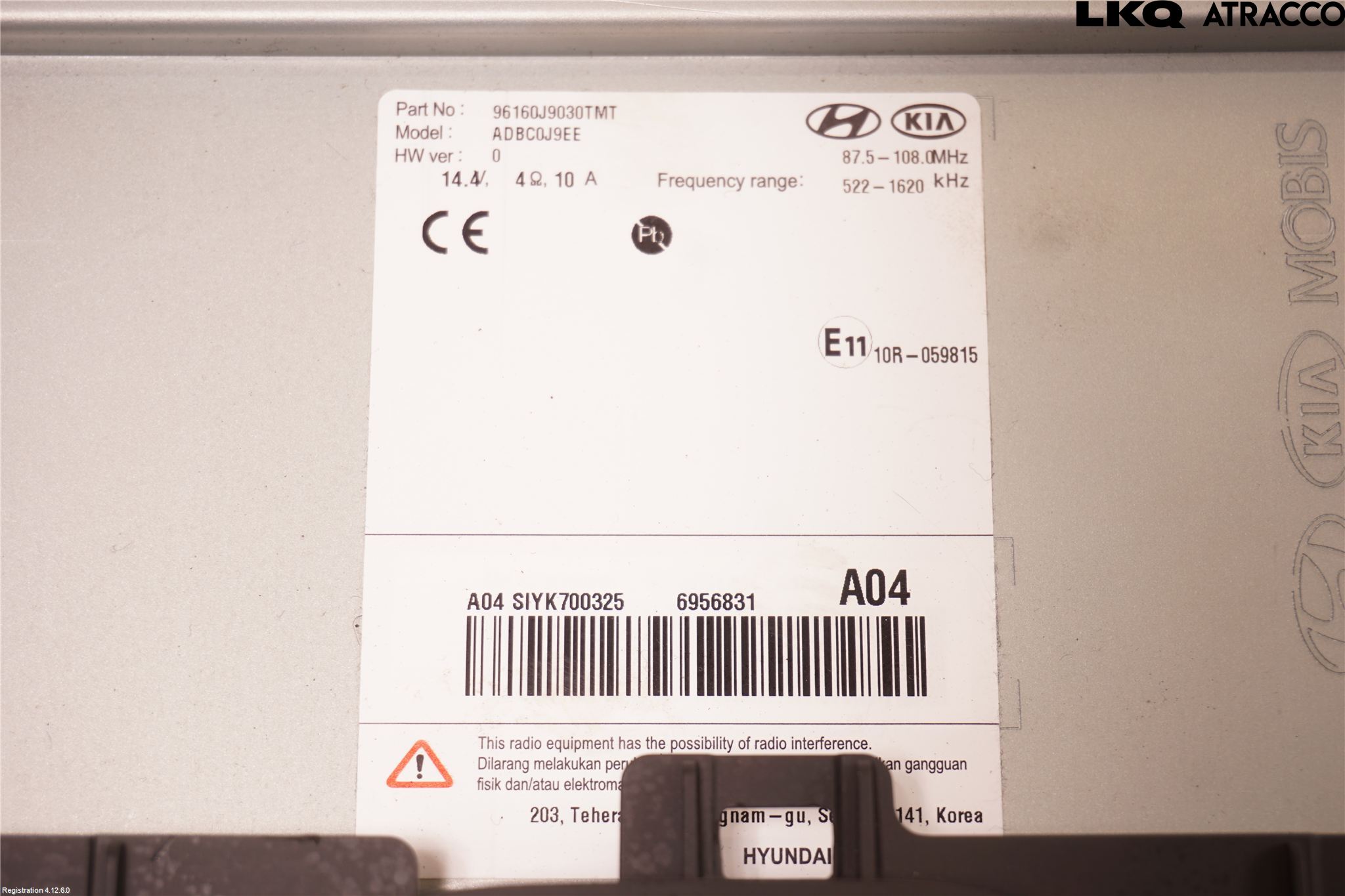 Hyundai KONA/ELECTRIC OS 18-23 Stereo Radio Med Cd