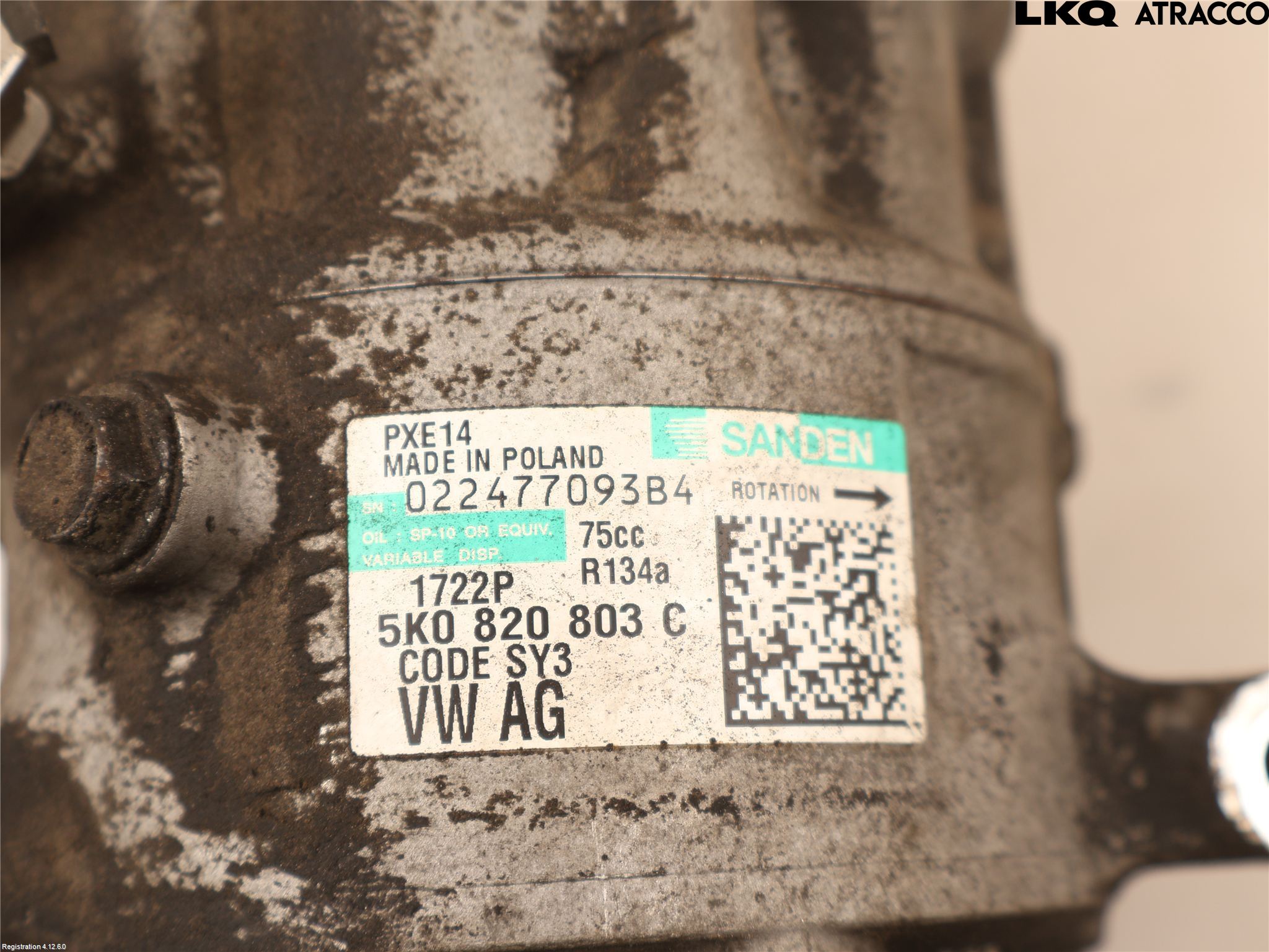 Volkswagen VW PASSAT 11-14 Varme Ac Kompressor
