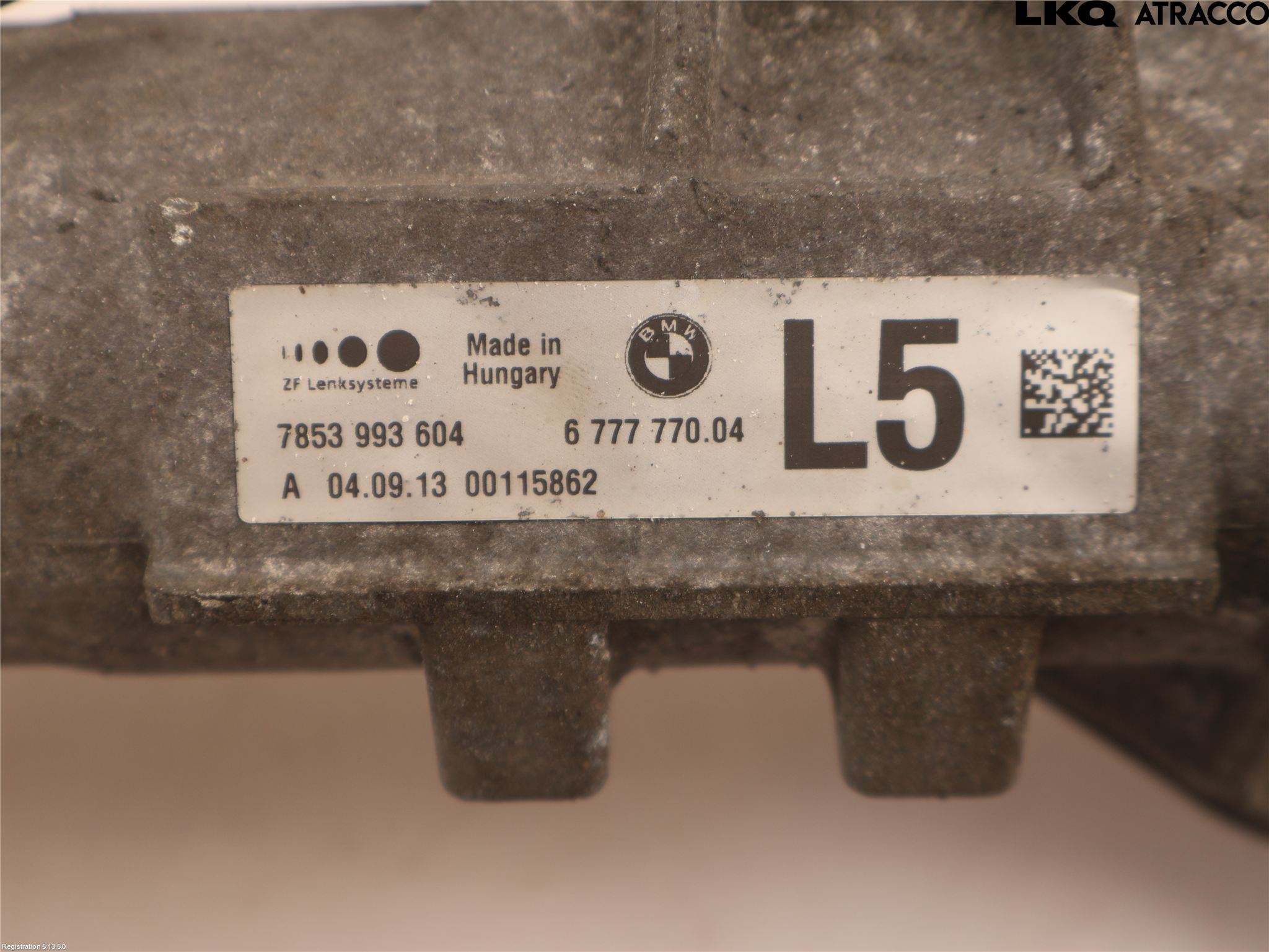 BMW 5 F10/F11/F18 09-17 Servo Snekke - Tannstang