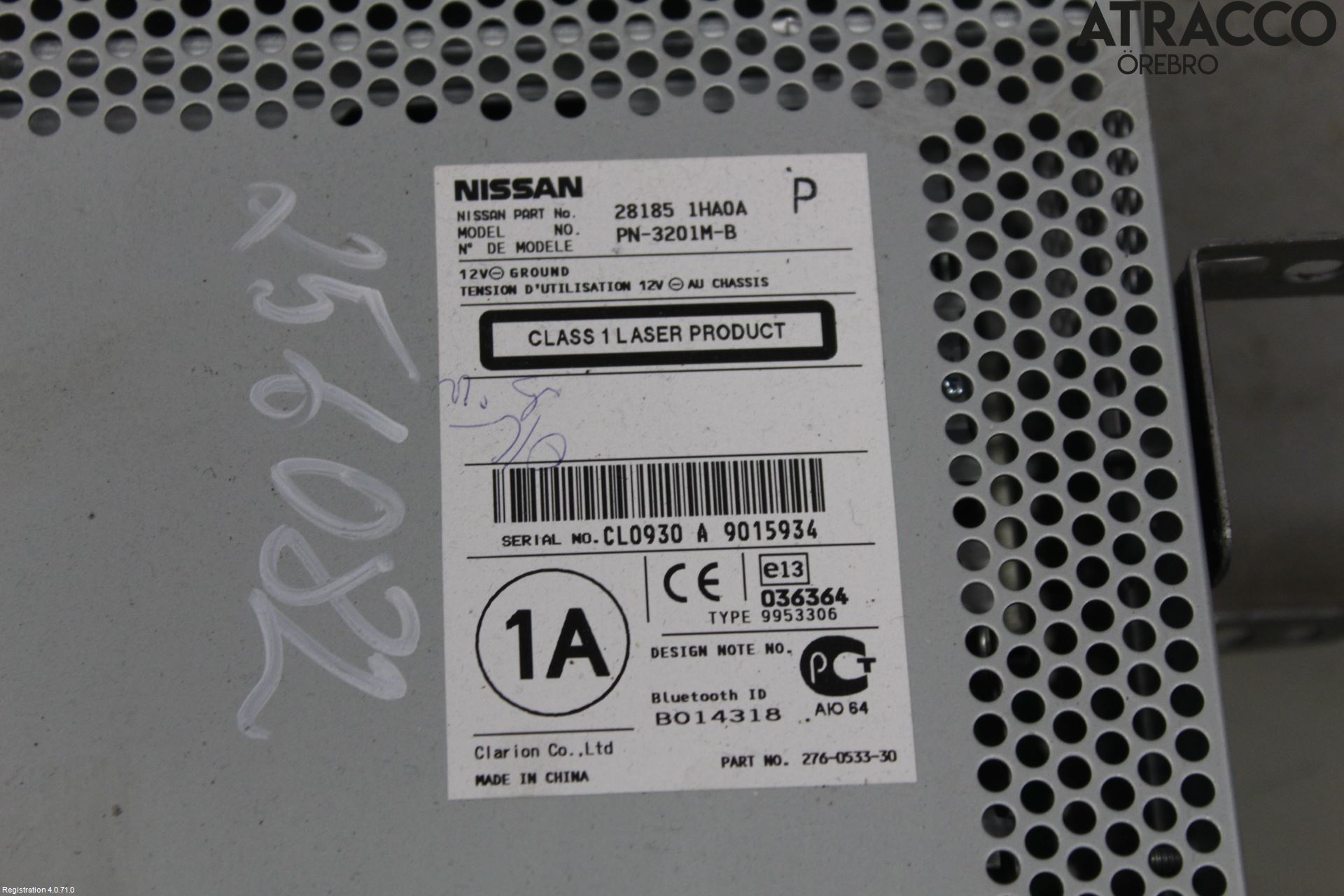 Nissan MICRA 11-16 Stereo Radio Med Cd