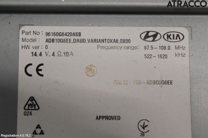 Kia PICANTO 17- Stereo Radio Med Cd