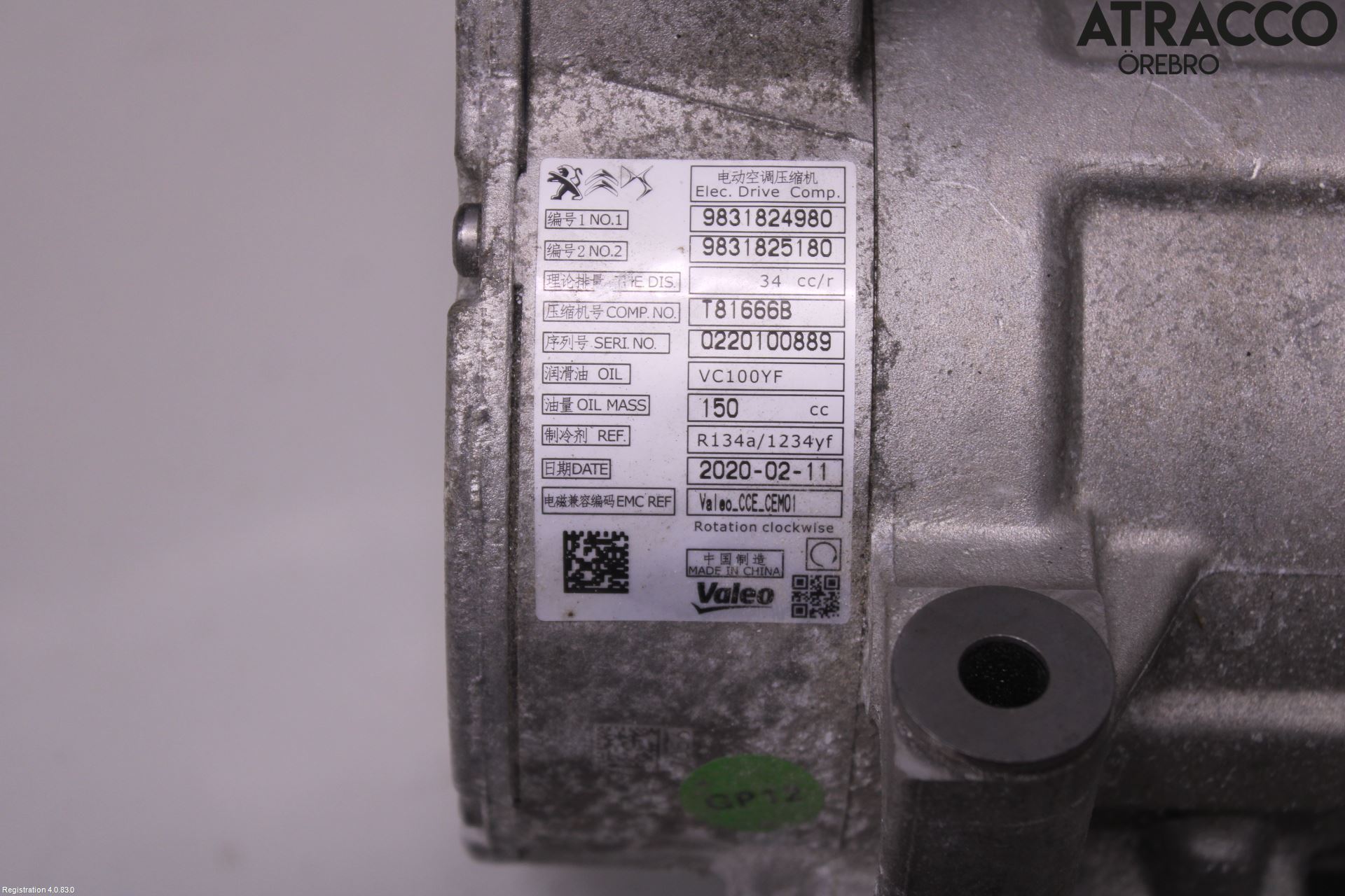 Peugeot 3008 17-24 Varme Ac Kompressor