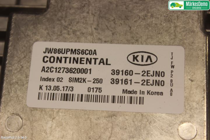 Kia OPTIMA 16-20 Styreenhet Innsprøytning