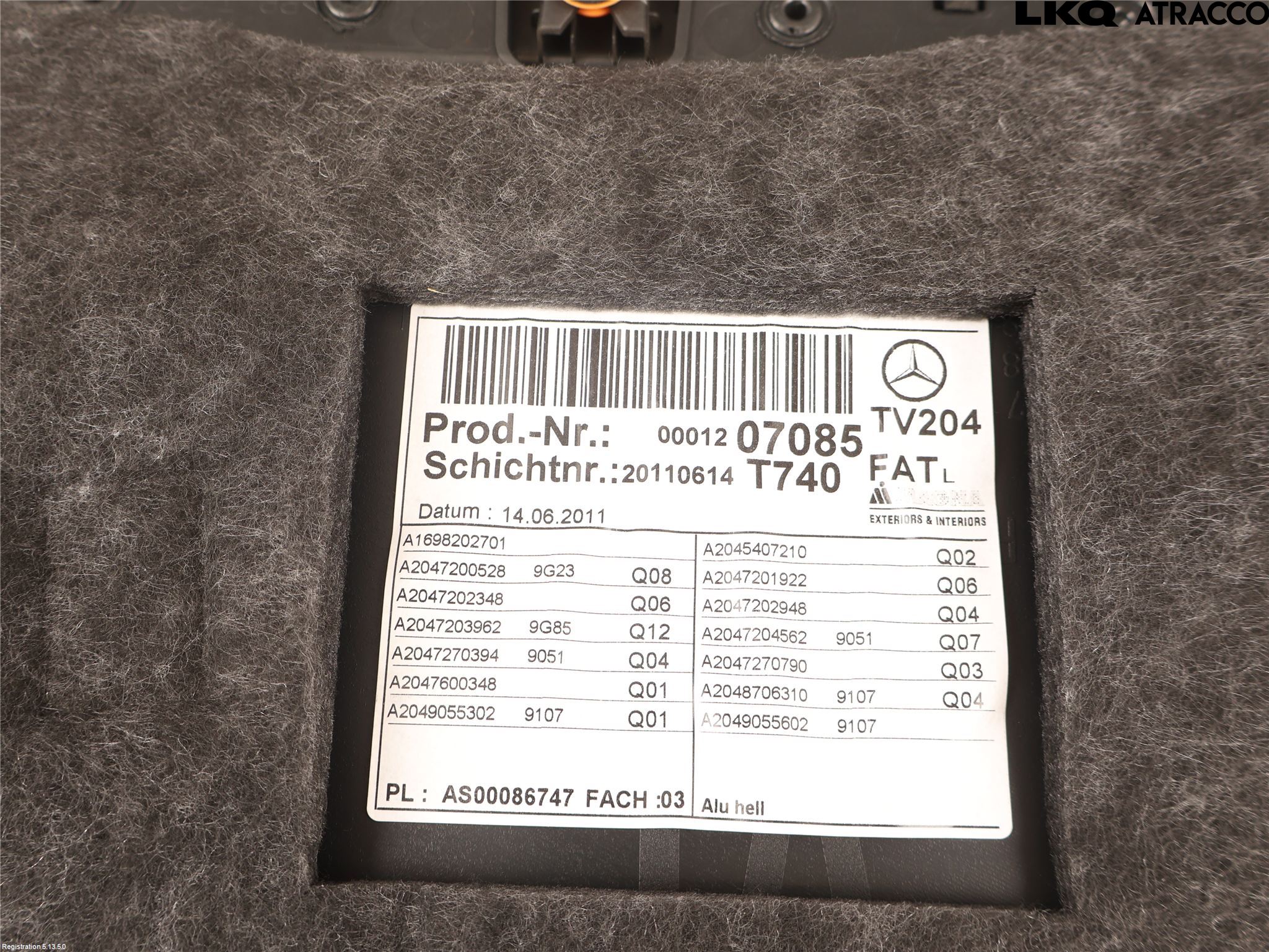 Mercedes-Benz MB GLK-KLASS (X204) 08-16 Innr Dørtrekk Venstre