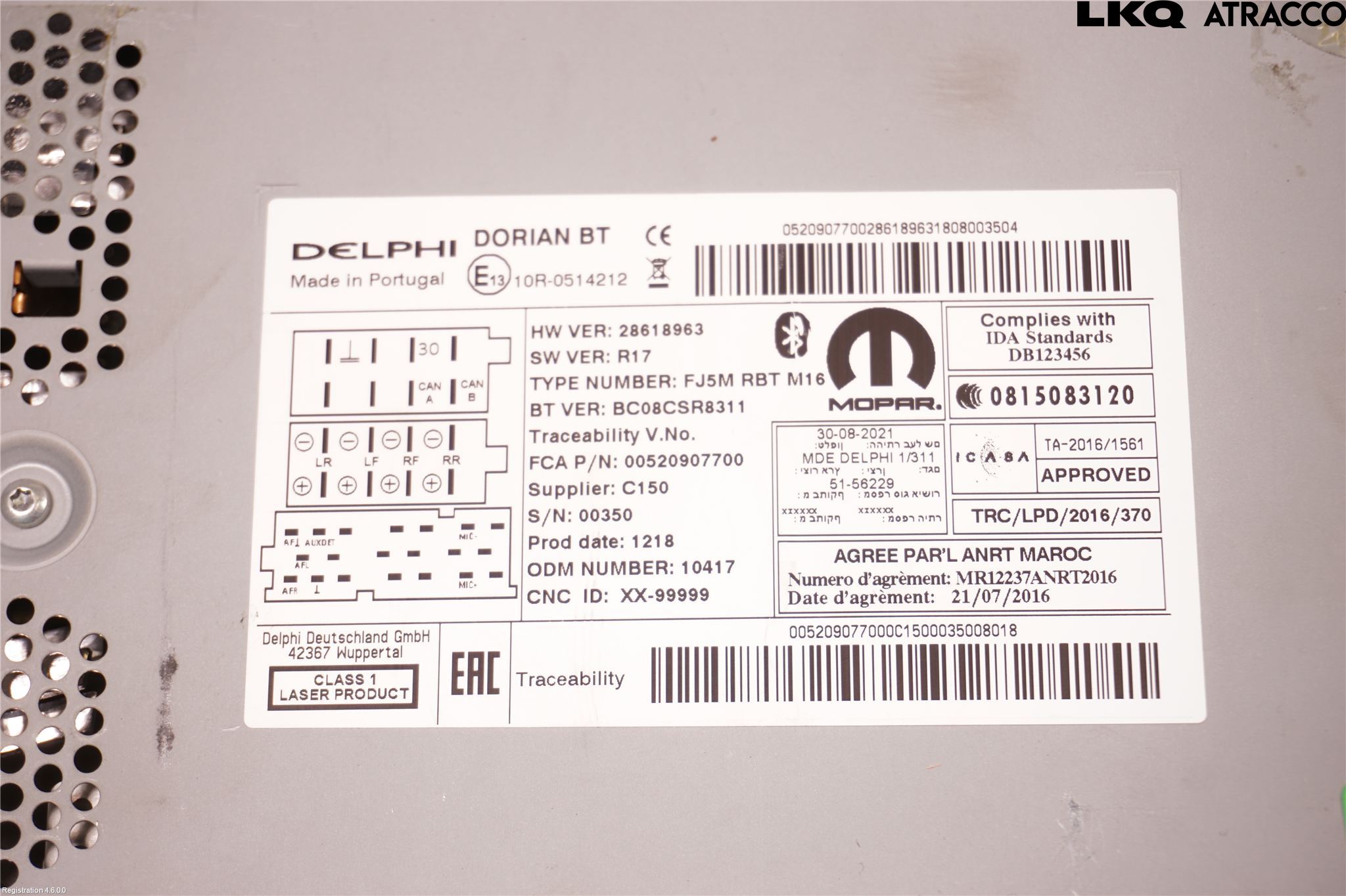 Opel COMBO D 12-18 Stereo Radio Med Cd