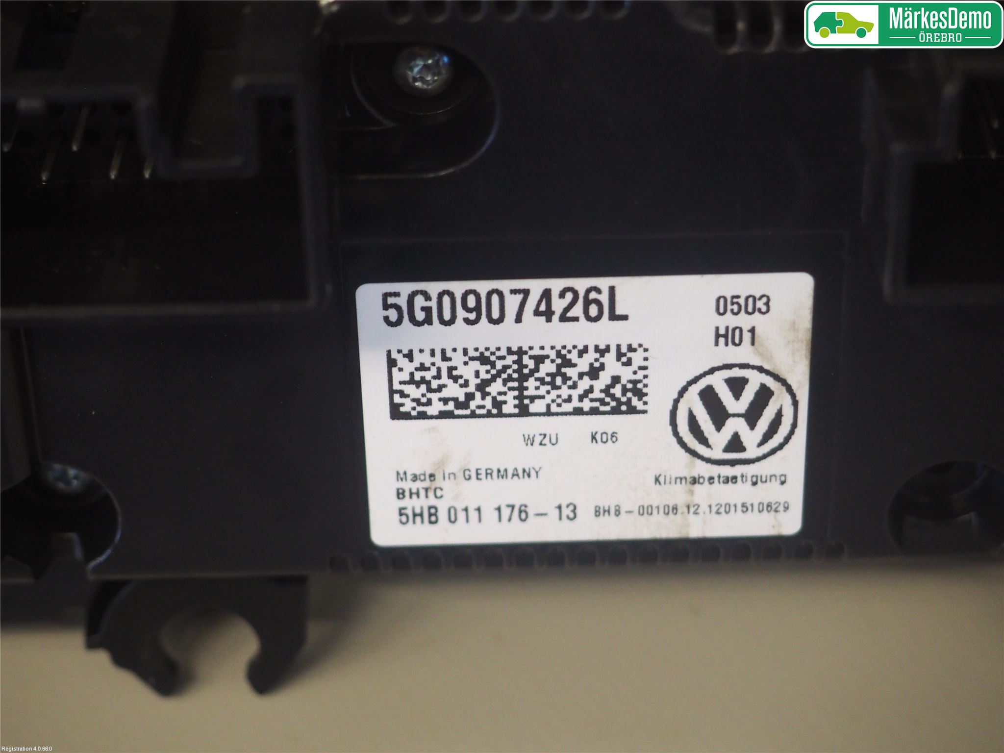 Volkswagen VW GOLF / E-GOLF VII 13-20 Varme Ac Betjening-Display