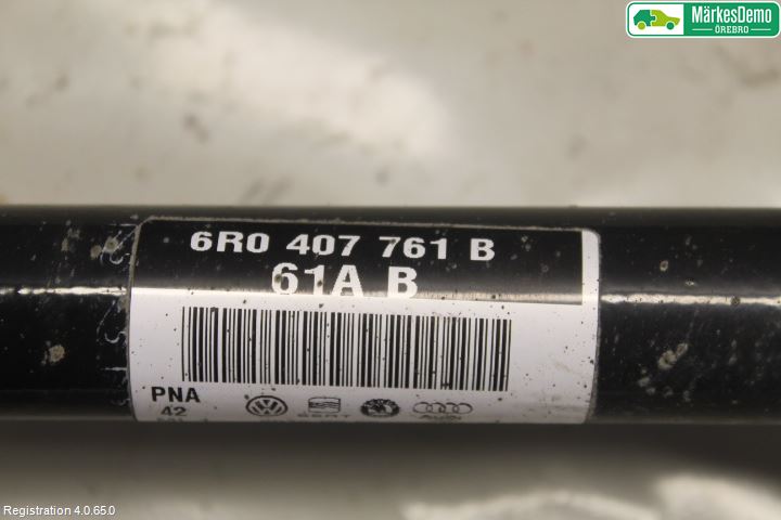 Volkswagen VW POLO 10-17 Drivaksel Foran Kompl Venstre