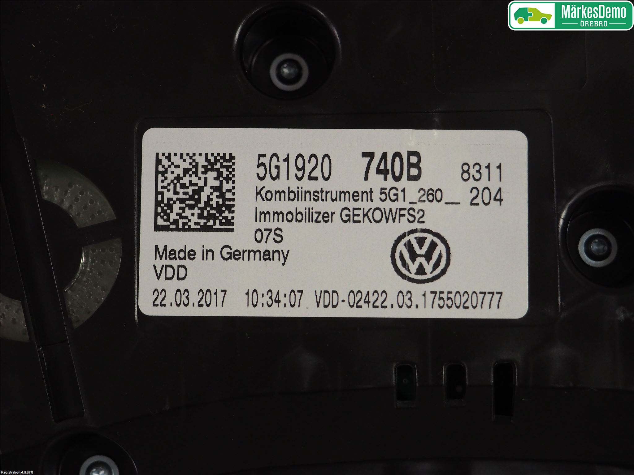 Volkswagen VW GOLF / E-GOLF VII 13-20 Instr Kombinert