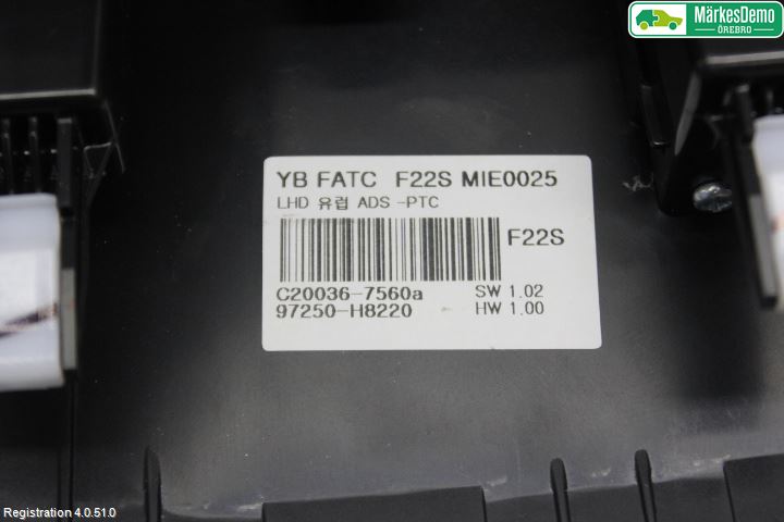 Kia RIO 17- Varme Ac Betjening-Display