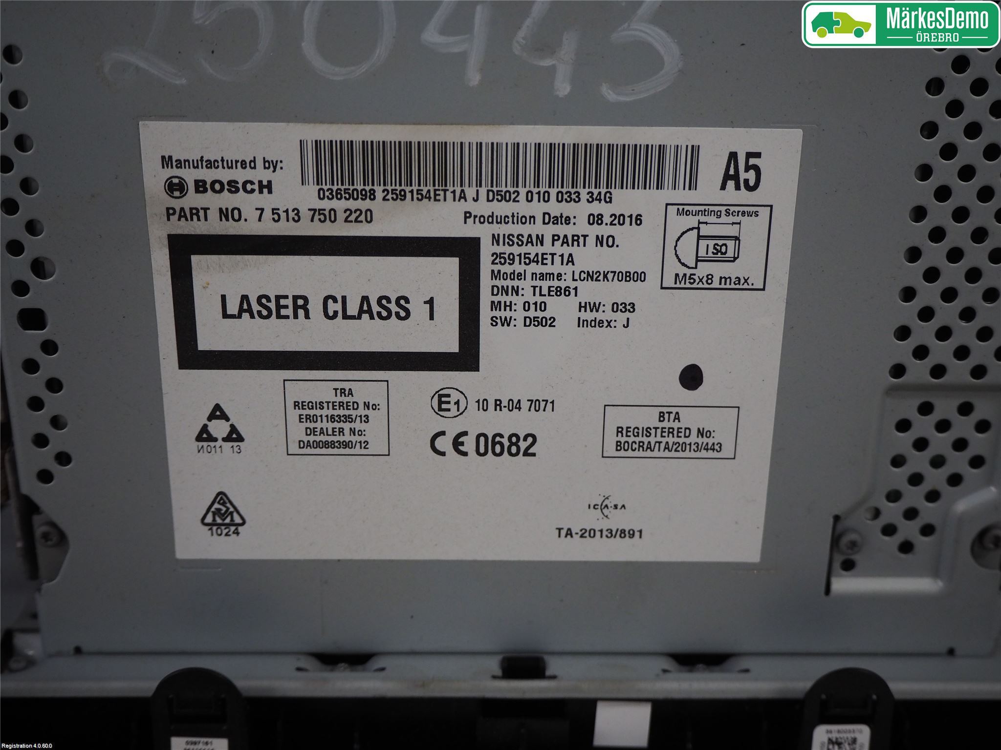 Nissan QASHQAI 14-17 Stereo Radio Med Cd