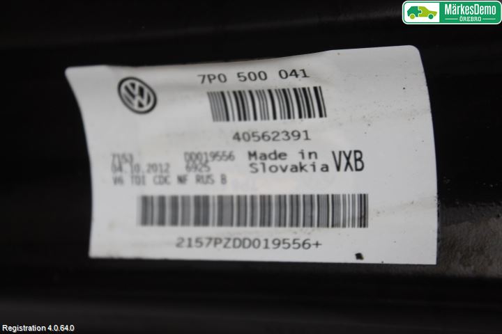 Volkswagen VW TOUAREG 7P 11-18 Bakaksel Feste Travers-Ramme