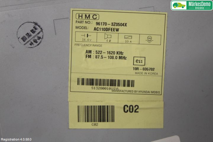 Hyundai i40 08-15 Stereo Radio Med Cd