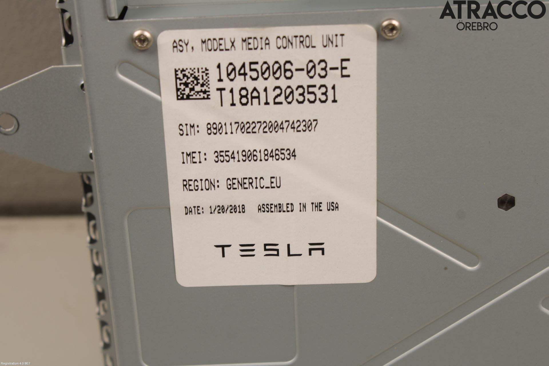 Tesla MODEL X 16- Instr Skjerm Dvd-Gps-Ac-Tlf