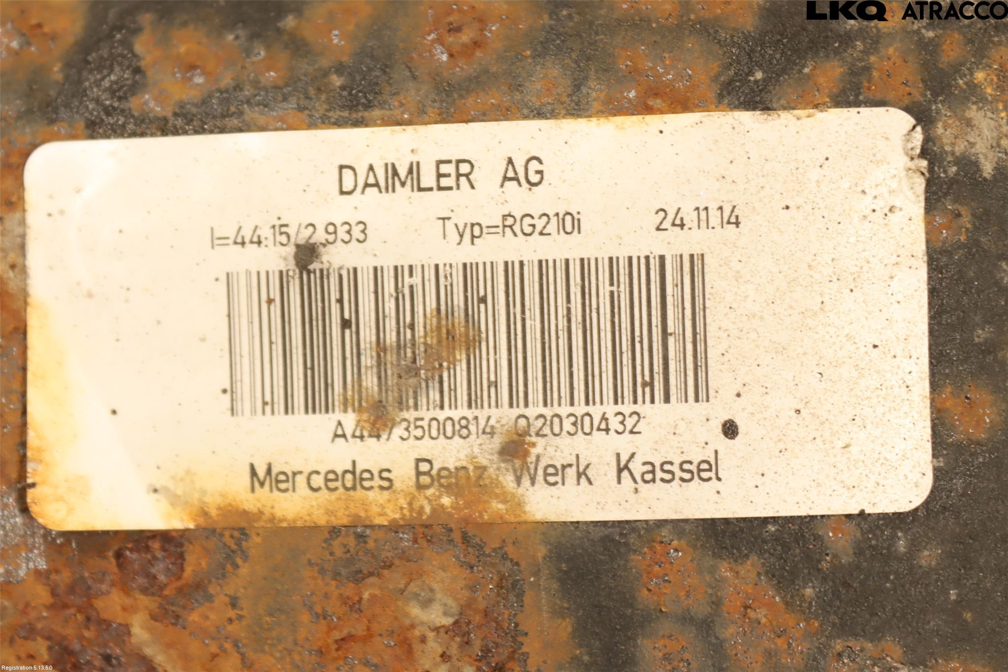 Mercedes-Benz MB VITO/V-KLASS (W640,W447,W448) 14- Bakaksel Kardang Bak -Diff
