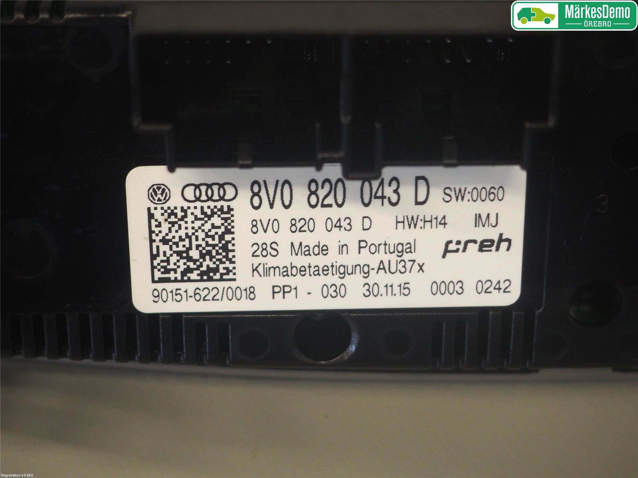 Audi A3/S3 8V 13-20 Varme Ac Betjening-Display