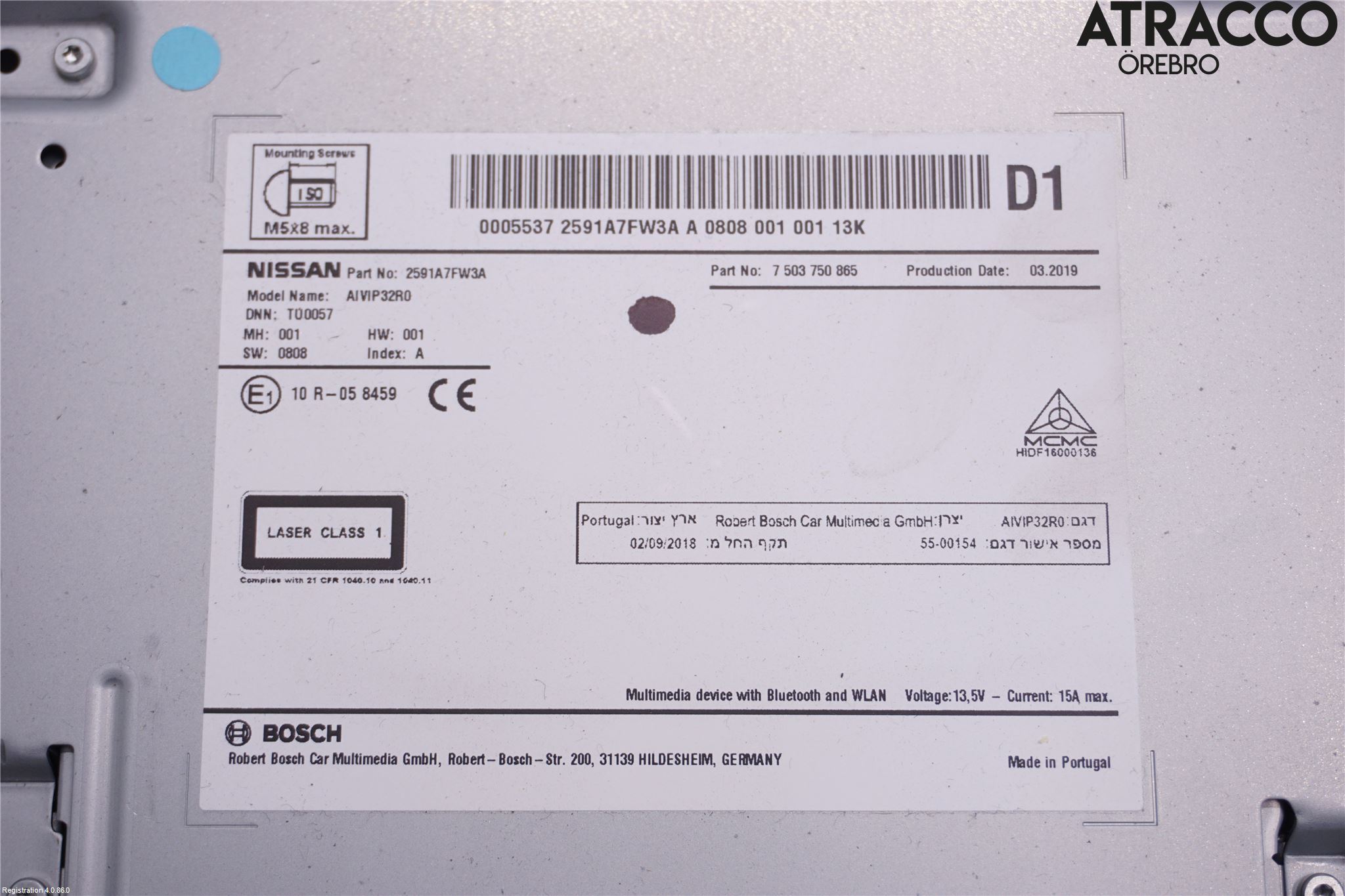 Nissan QASHQAI 17-21 Stereo Radio Med Cd