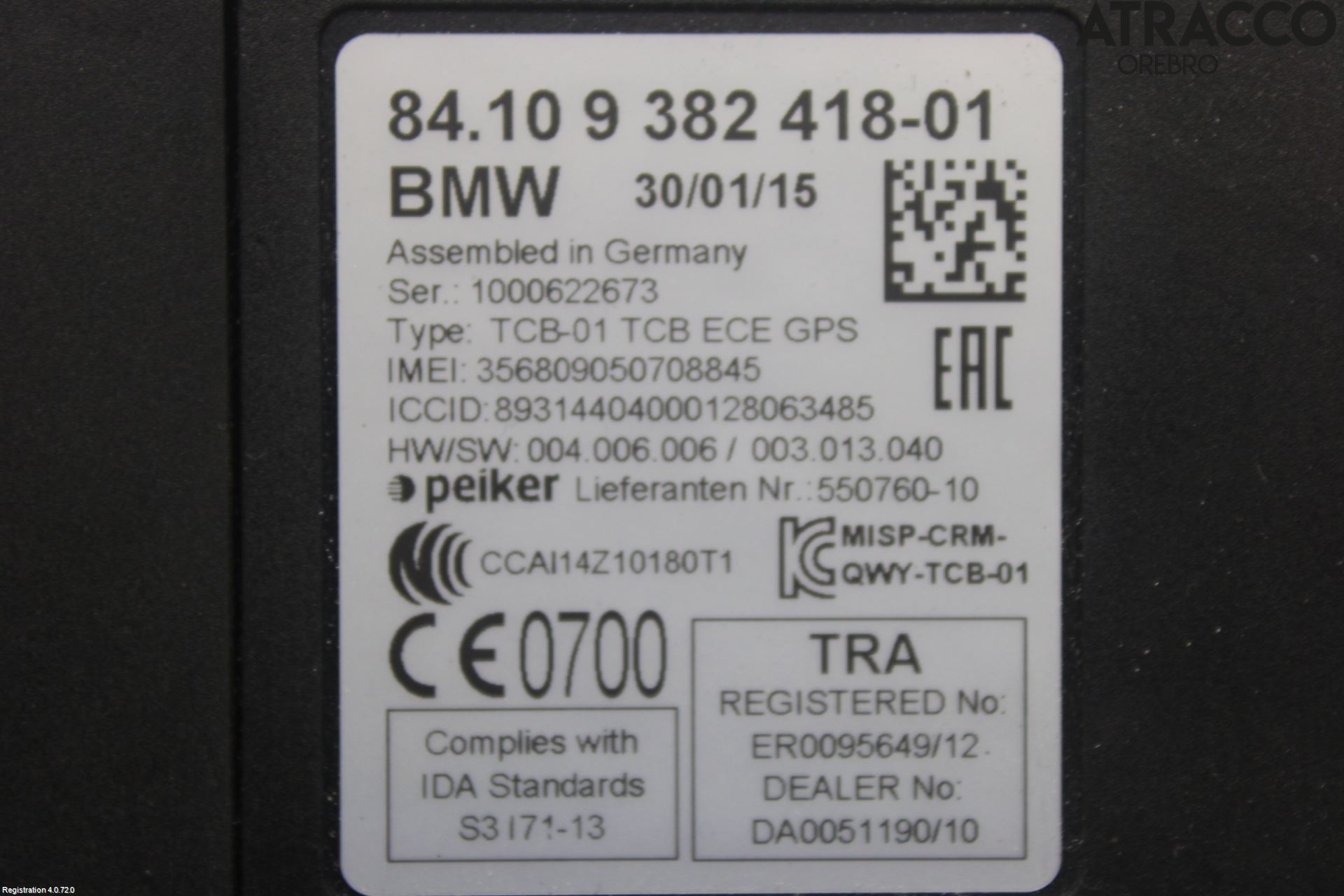 BMW 3 F30/F31/F80 12-19 Styreenhet Øvrig