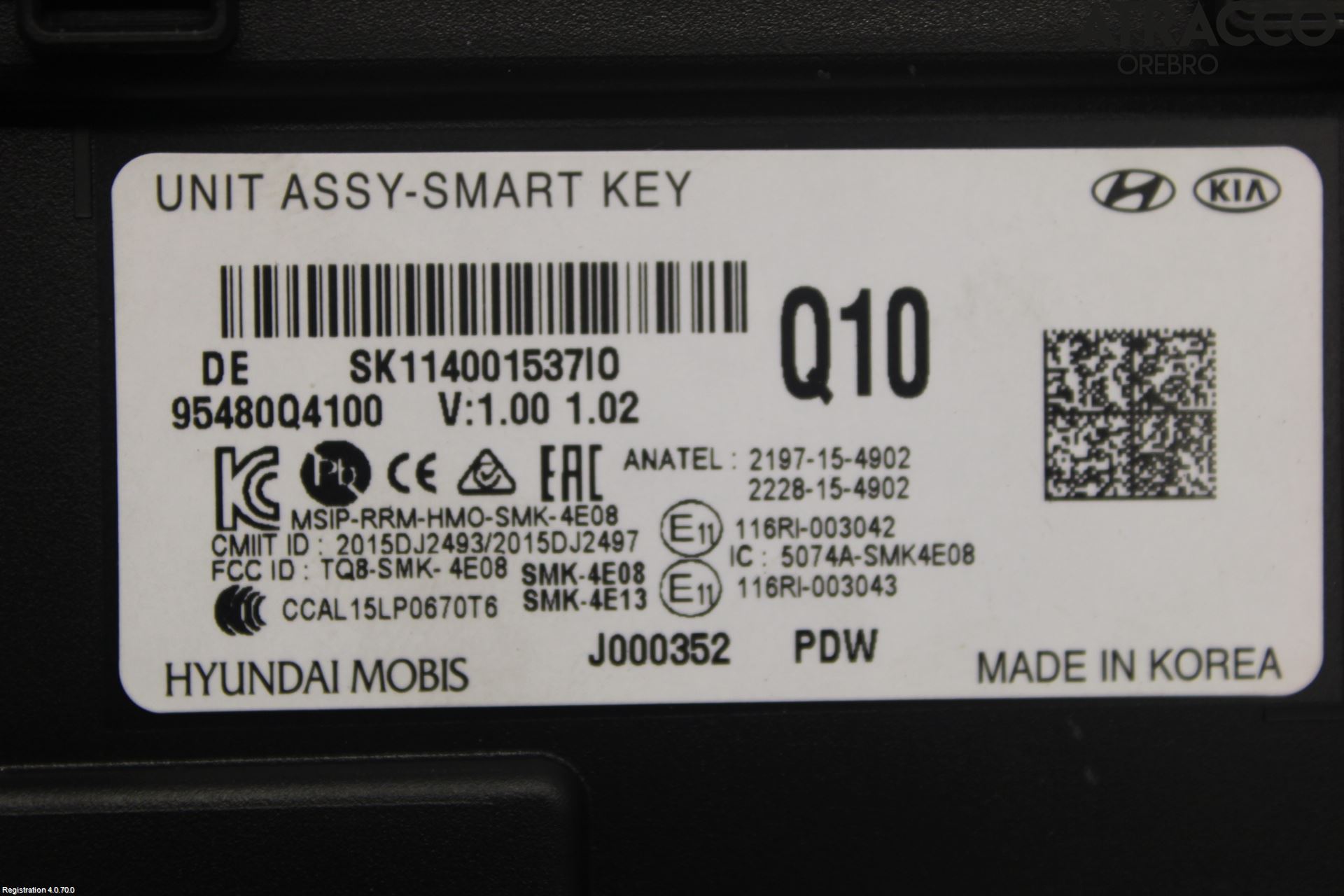 Kia NIRO (DE) 17-22 Styrenhet Nyckellös System