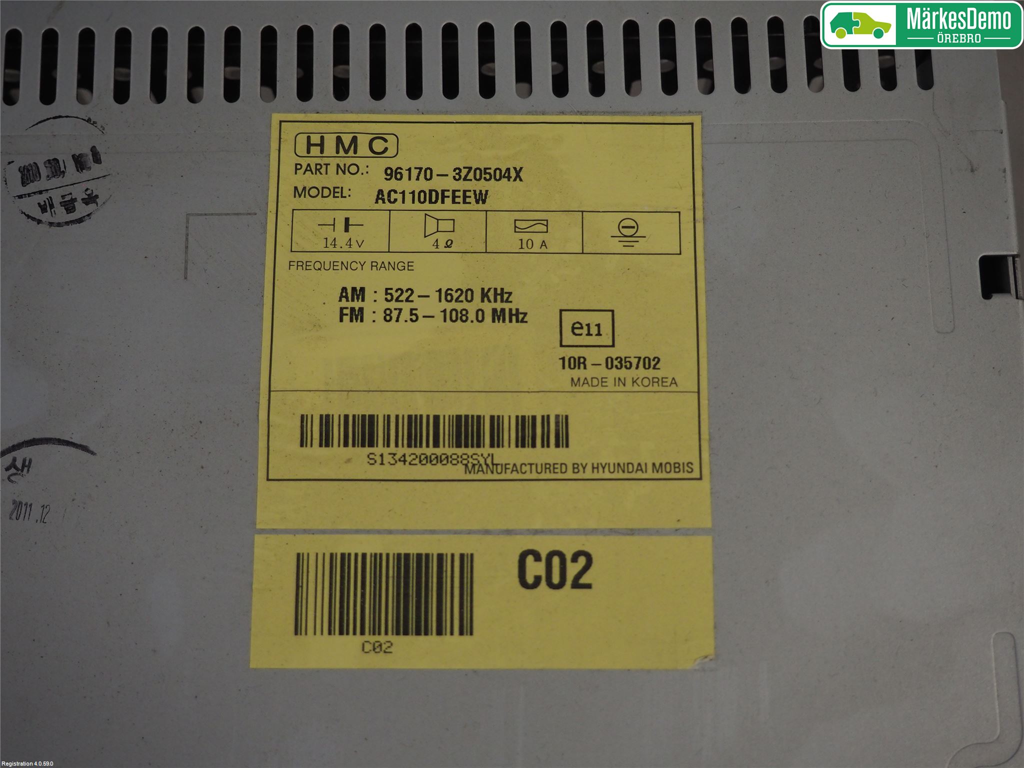 Hyundai i40 08-15 Stereo Radio Med Cd