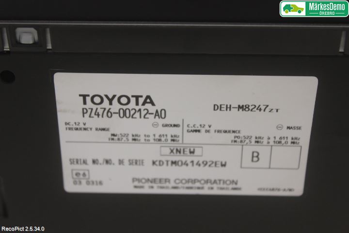 Toyota HILUX 05-16 Stereo Radio Med Cd