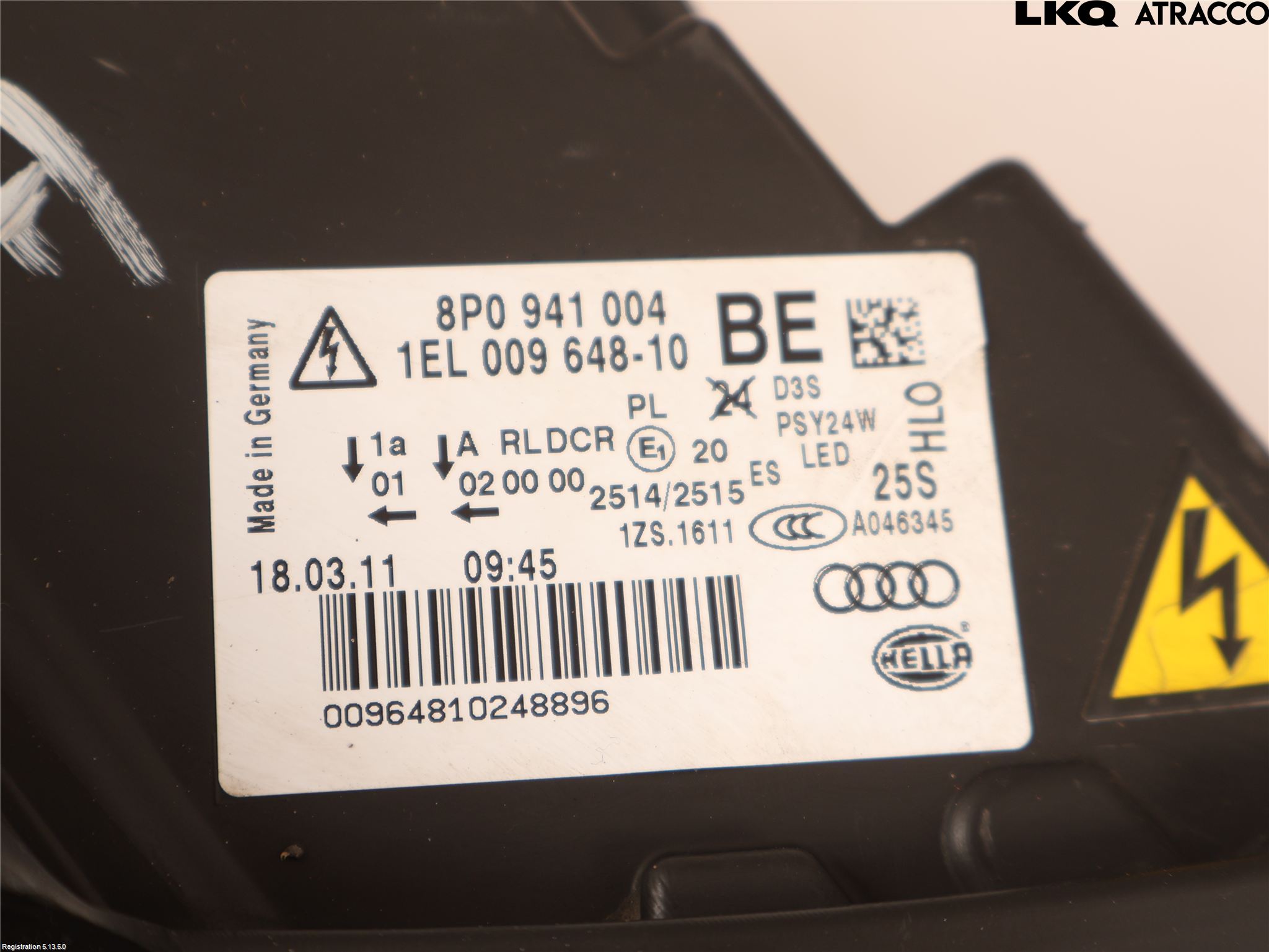 Audi A3/S3 05-13 Frontlykt Høyre