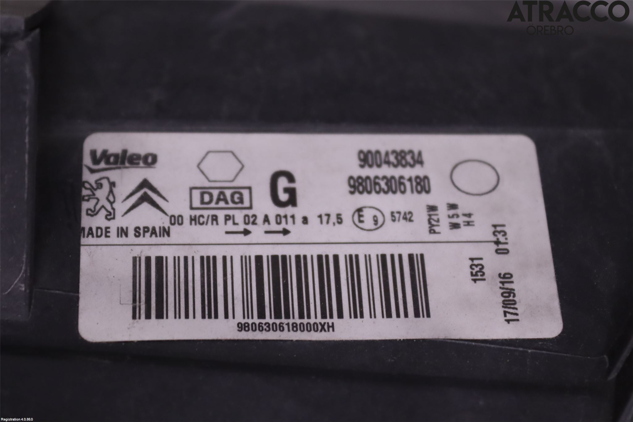 Citroen BERLINGO 08-18 Frontlykt Venstre