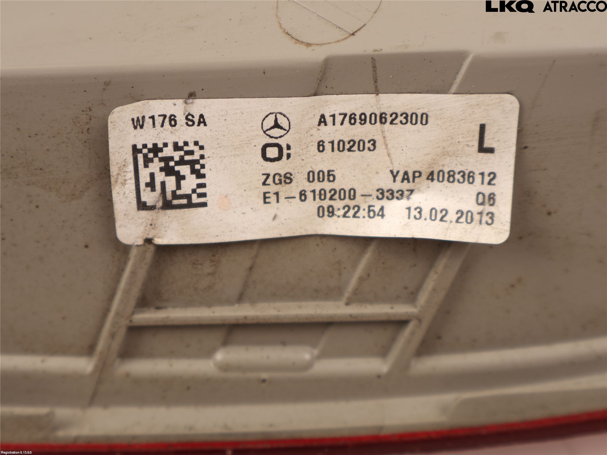 Mercedes-Benz MB A-KLASS (W176) 13-18 Baklykt Venstre