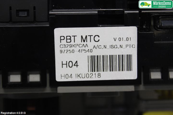 Hyundai i20 PB 09-14 Varme Ac Betjening-Display