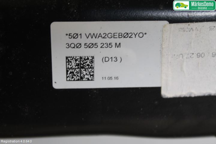 Volkswagen VW PASSAT 15-19 Bakaksel Feste Travers-Ramme