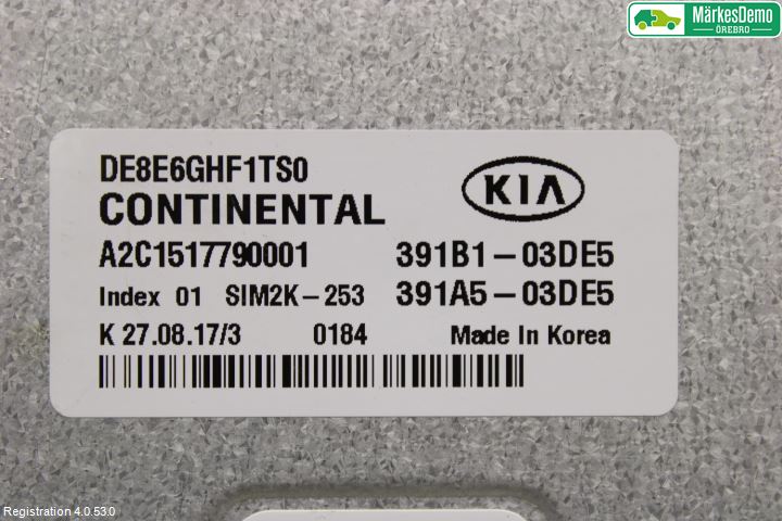 Kia NIRO (DE) 17-22 Styreenhet Innsprøytning