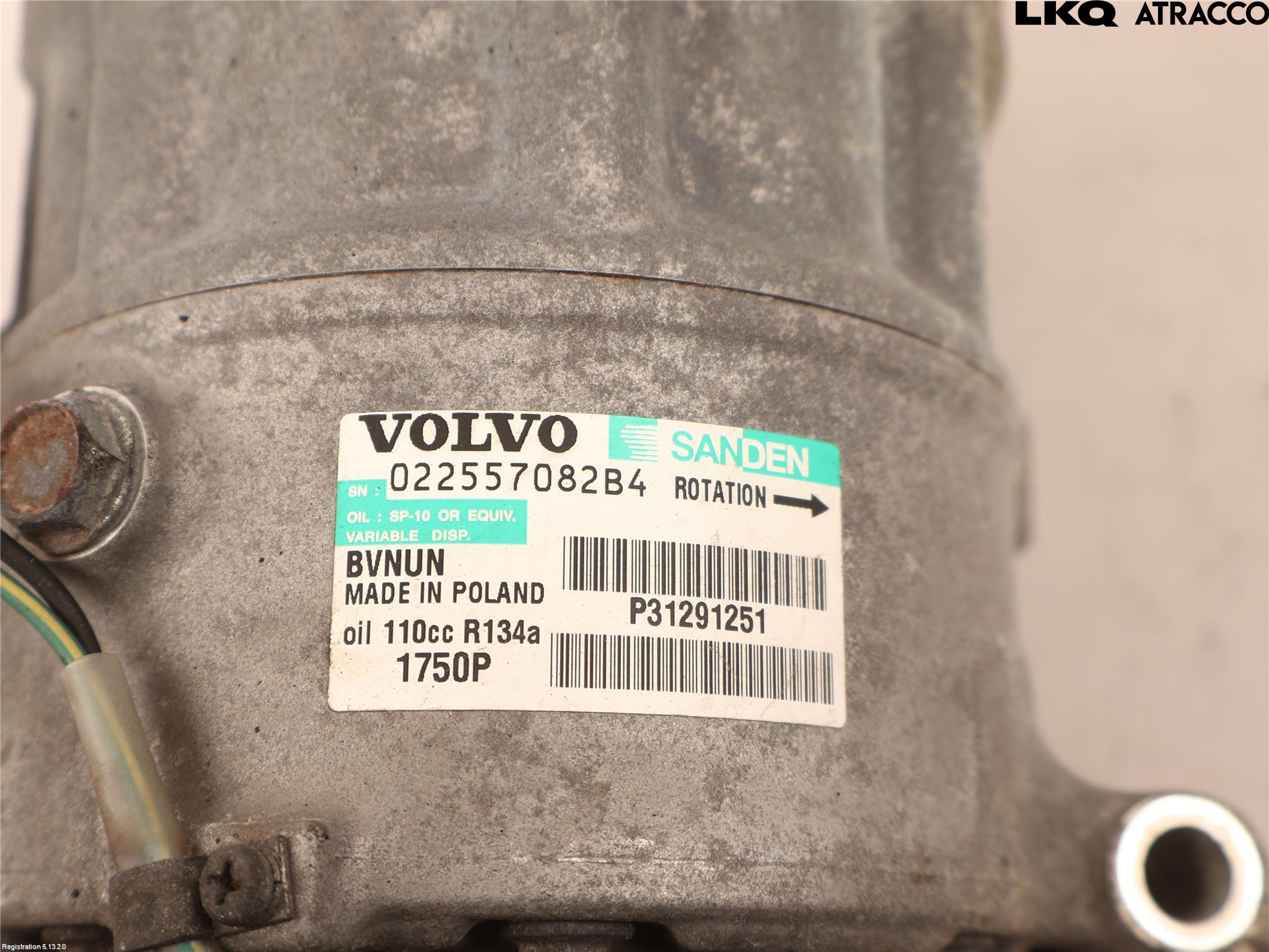 Volvo V40 12-19 Varme Ac Kompressor