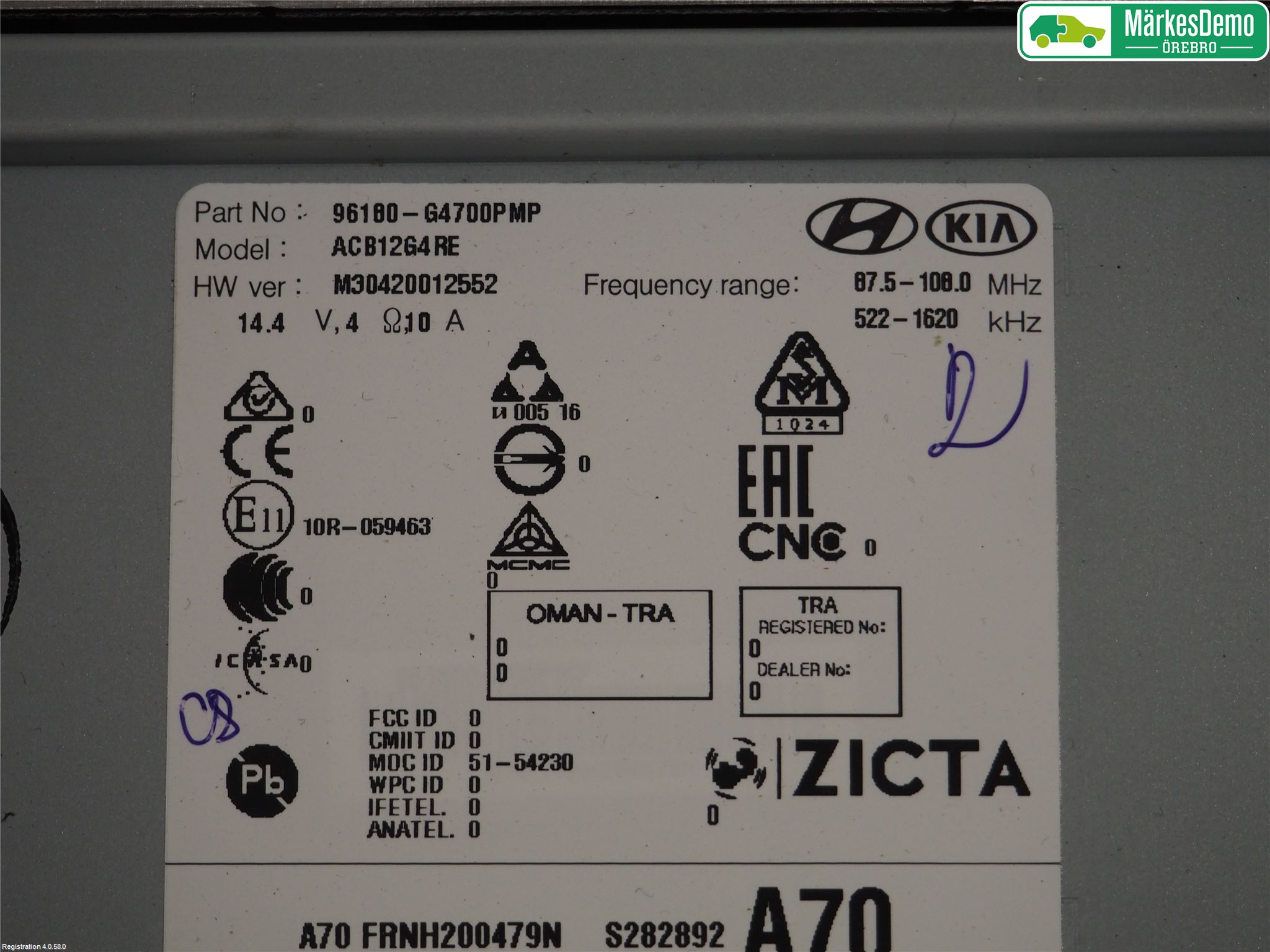 Hyundai i30 PD 17- Stereo Radio