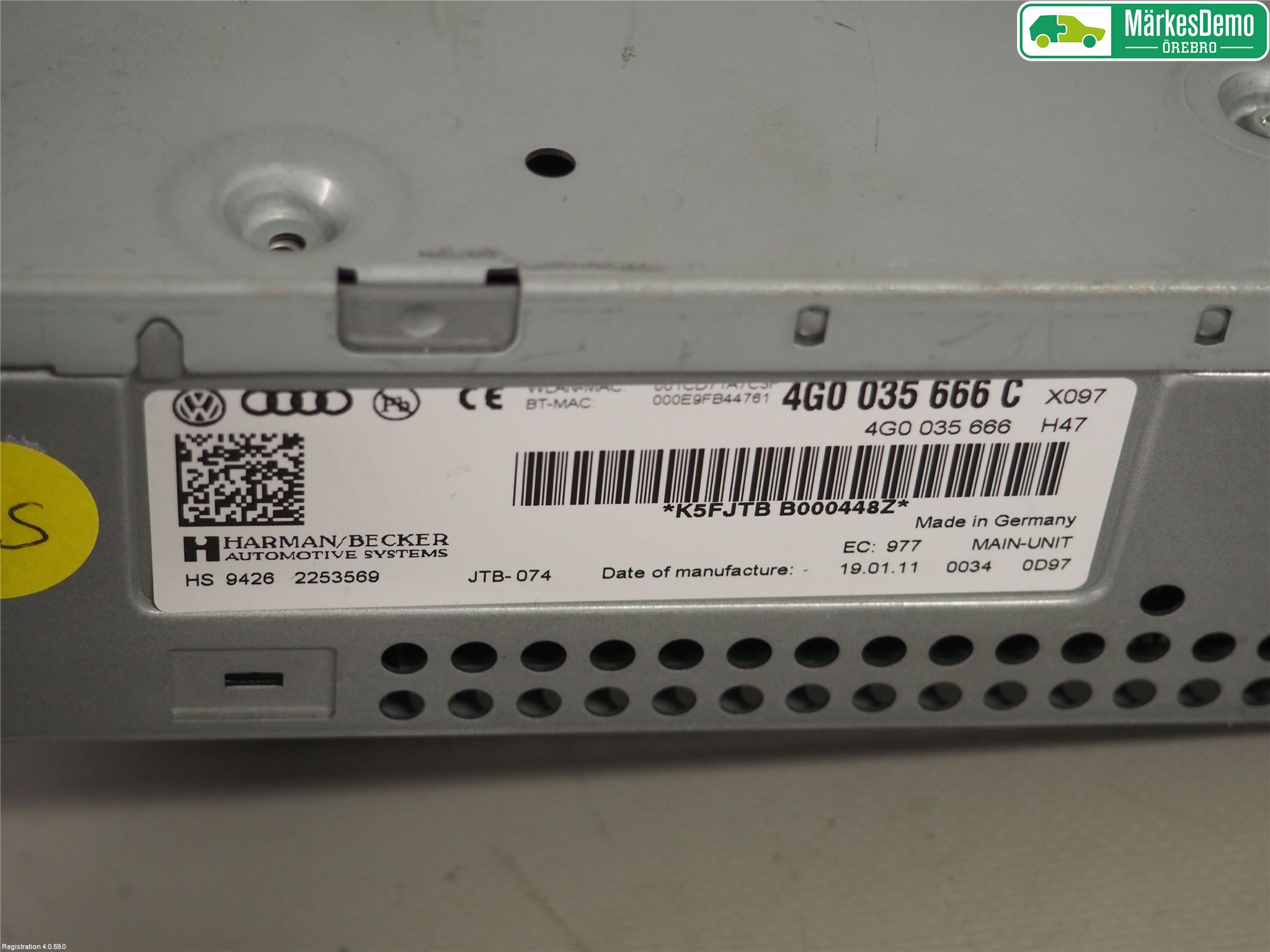 Audi A7/S7 4G 11-17 Stereo Radio Med Cd