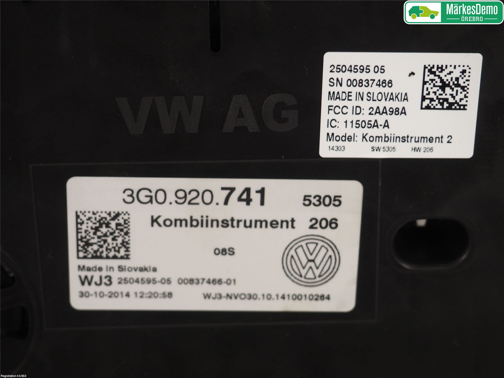 Volkswagen VW PASSAT 15-19 Instr Kombinert