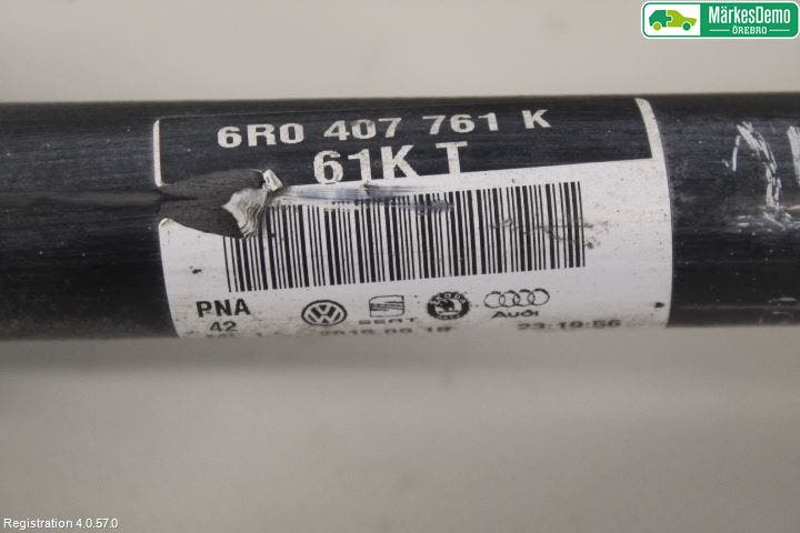 Volkswagen VW POLO 10-17 Drivaksel Foran Kompl Venstre